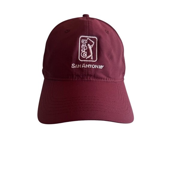 TPC San Antonio Maroon Adjustable Baseball Cap By Ahead Performance Mid Fit - Picture 1 of 6